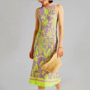 Farm Rio for Anthropologie size L neon dress